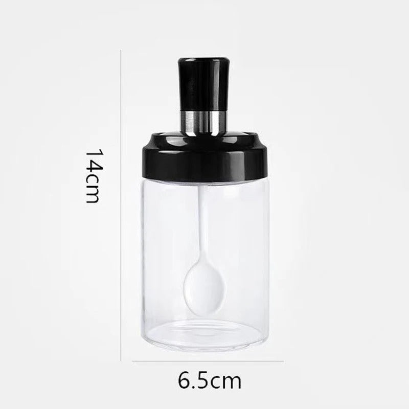 4PCs Glass Condiment Seasoning Bottle Set